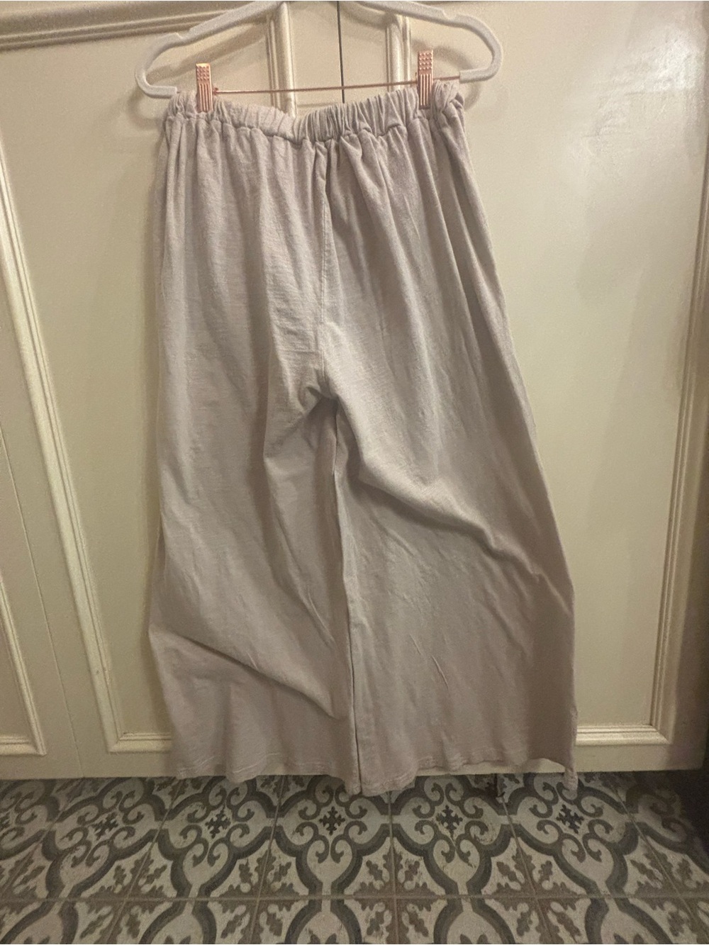 SHEIN Light Beige Wide-Leg Lounge Pants - Picture 8 of 10